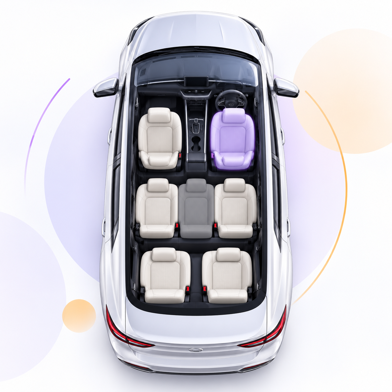 YAVA blank vehicle seat selection layout